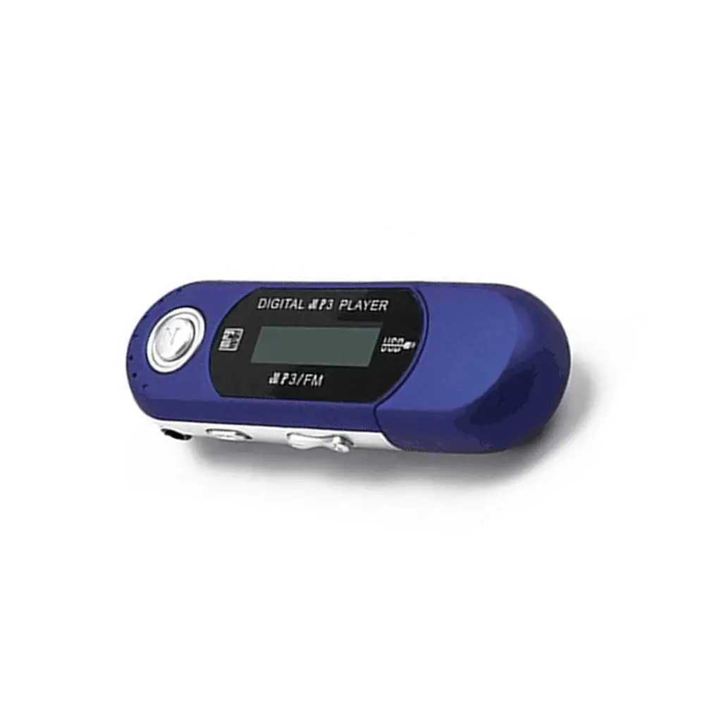 Mini MP3 Player Lossless Sound USB 2.0 Small Flash Drive LCD Music Player One Finger Control Home School Sport Blue