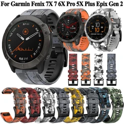 22 26mm QuickFit Silicone Bracelet Strap For Garmin Fenix 7X 7 Solar 6X 6 Pro 5 5X Plus MARQ EPIX Gen 2 Mk2i Mk2 Smart Watchband