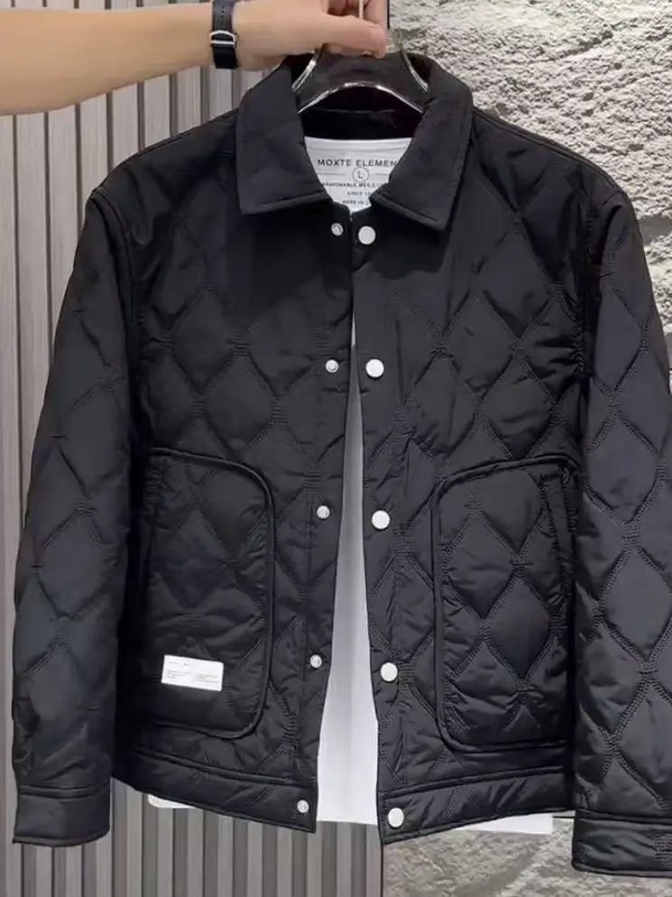 

Men's Slim Fit Quilted Jaet Lightweight Warmth Faionable Collared Outerwear Polyester Fiber Winter Youth Casual Sle
