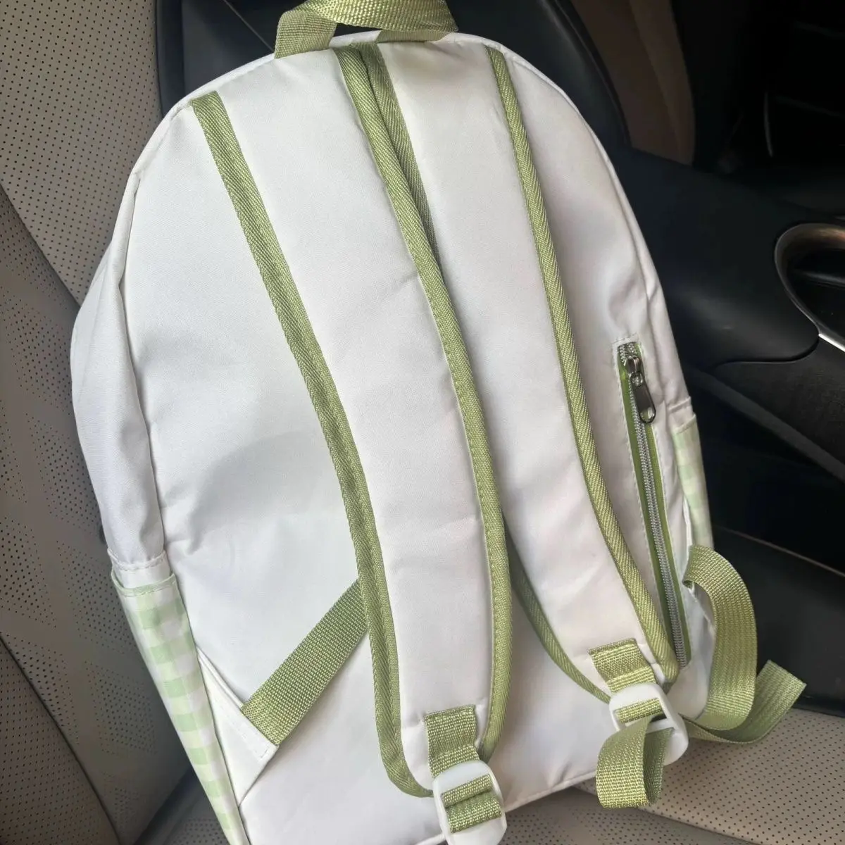 Japanese Cute Countryside Style Nylon Canvas Green Lucky Clover Large Capacity School Bag Student Storage Bag Travel Backpack