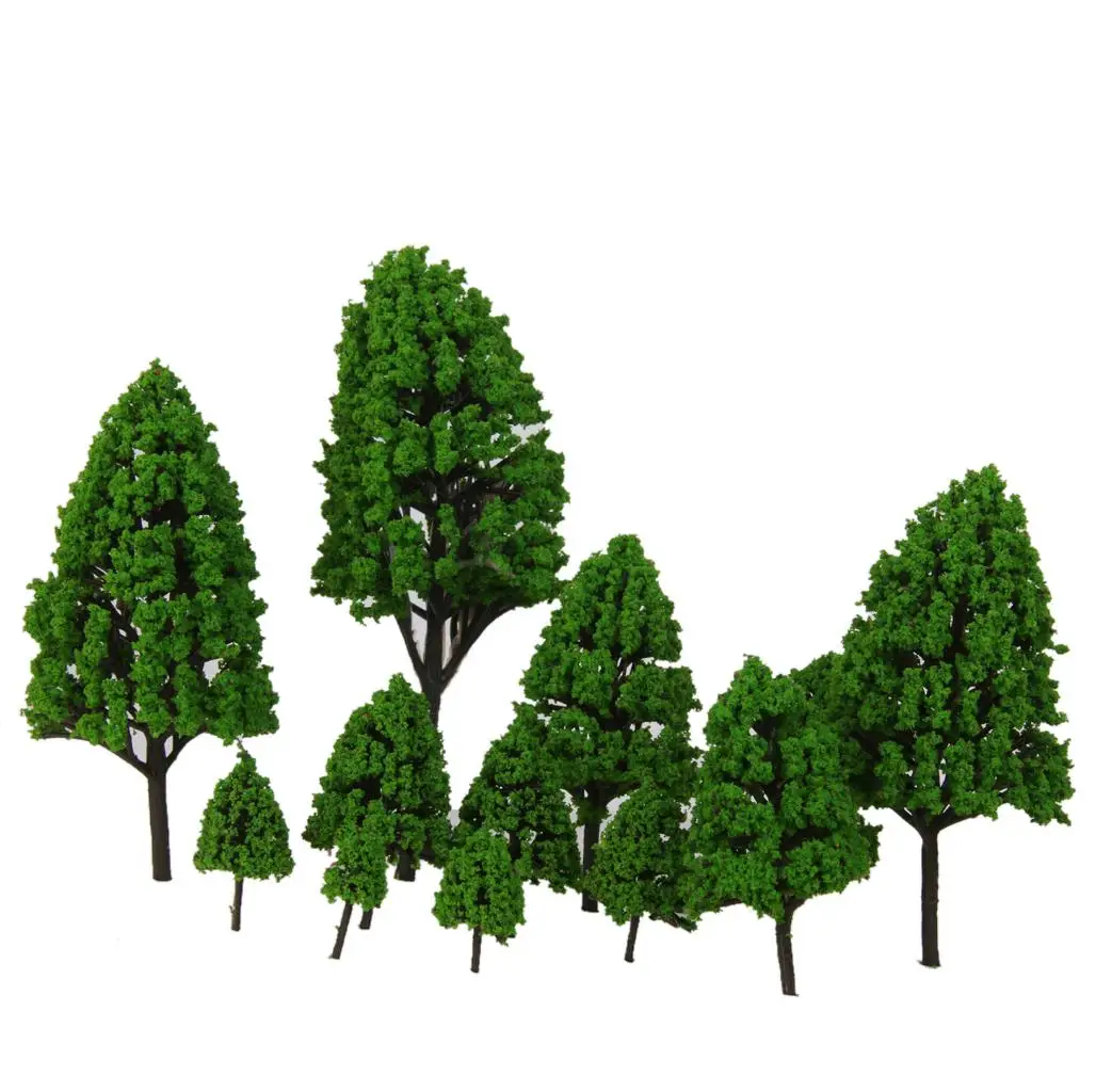 12 Pcs Model Trees 3 - 16 cm Mixed Model Tree Railroad Scenery Diorama Tree