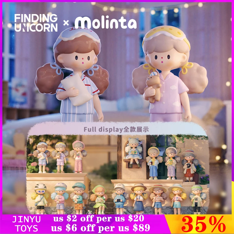 

FINDING UNICORN Molinta Minor Holiday Series Blind Box Cute Anime Action Figure Cartoon Designer Doll Surpresa Christmas Gifts
