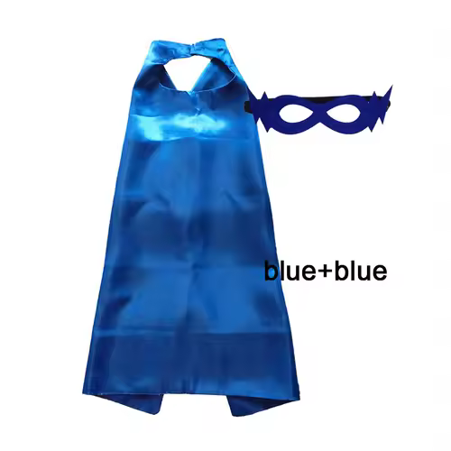 Superhero Capes with Mask REVERSIBLE Two Colored Child Cape Birthday Party Favor Satin Solid Capes Boys Girls Satin Capes - Image 13