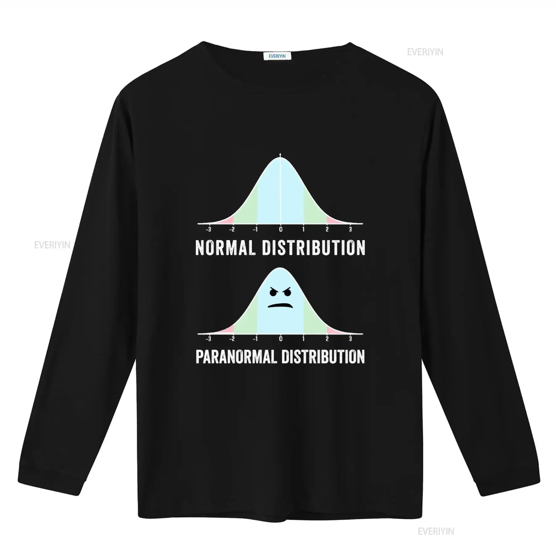 Funny Paranormal Distribution T Shirt for Math Science Geeks Normal vs Design vintage Washed Comfortable homme Versatile