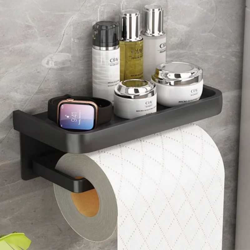 

Алюминиевый серый держатель для салфеток для ванной комнаты, портативный держатель для бумаги, черный держатель для салфеток для ванной комнаты, настенная коробка для салфеток