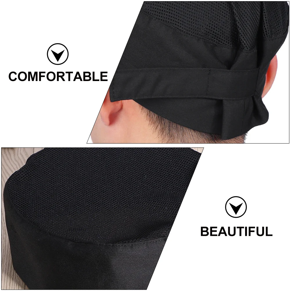 Gorros de Chef ajustables, gorros de tela transpirables para personal, trabajadores de Catering, gorro de trabajo lavable para servicio de comida, 2 uds.