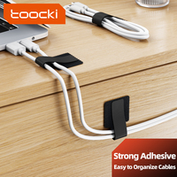Toocki 5/10/20PCS Cable Winder Organizer Adhesive Earphones Mouse Keyboard Charging Cable Management Reusable Cable Ties Hook