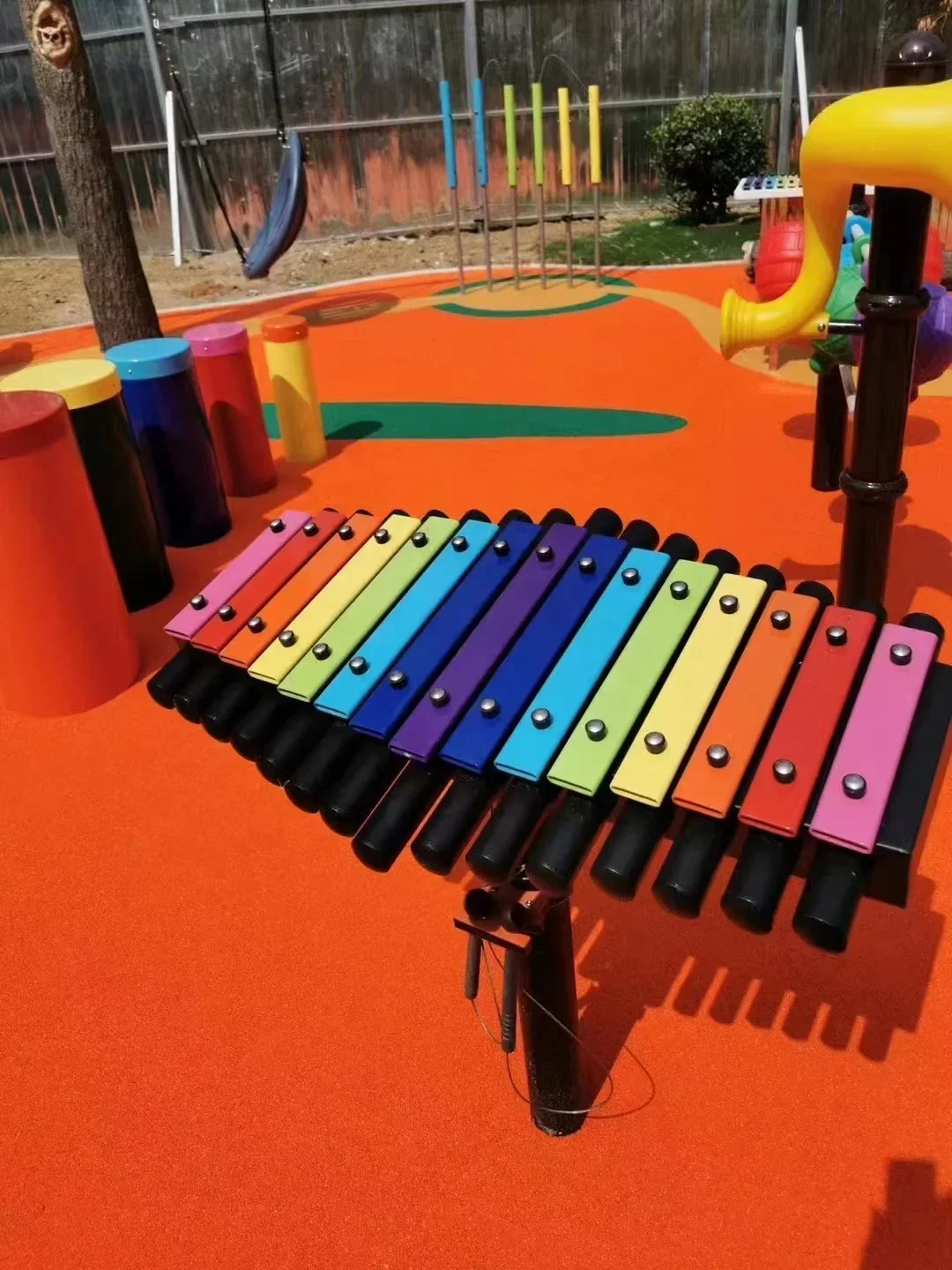 Bonhong Outdoor Free Standing Percussion Music Instruments  Outdoor Indoor Playground Musical Play Equipment for Kids