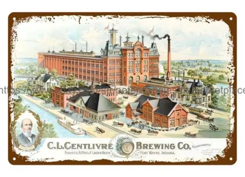 1893 CL CENTLIVRE BREWING CO metal tin sign discount wall art