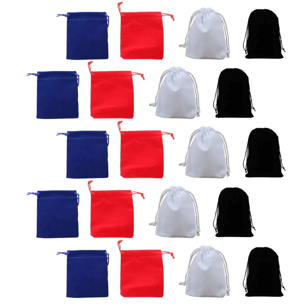 

20 Pcs Jewelry Gift Bags Flannel Drawstring Pouch Travel Portable Reusable Present Bag C y Packaging Supplies Wedding Festival