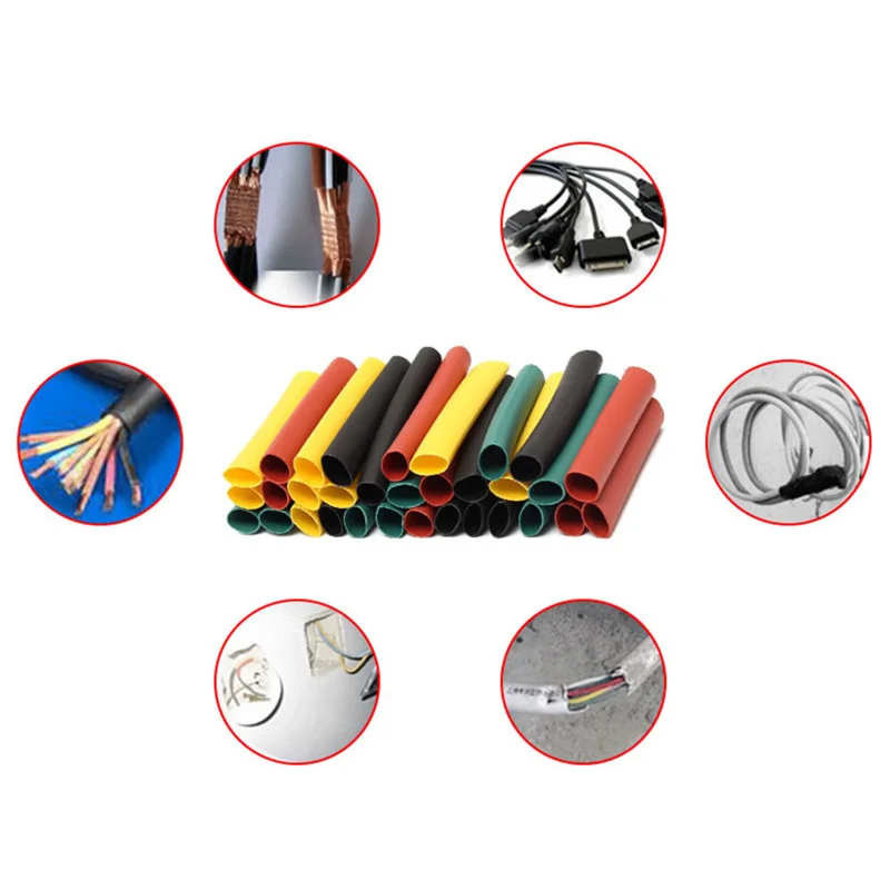 164/328PCS Heat Shrink Tubing 2:1 Electrical Wire Cable Wrap Assortment Electric Insulation Heat Shrink Tube Kit