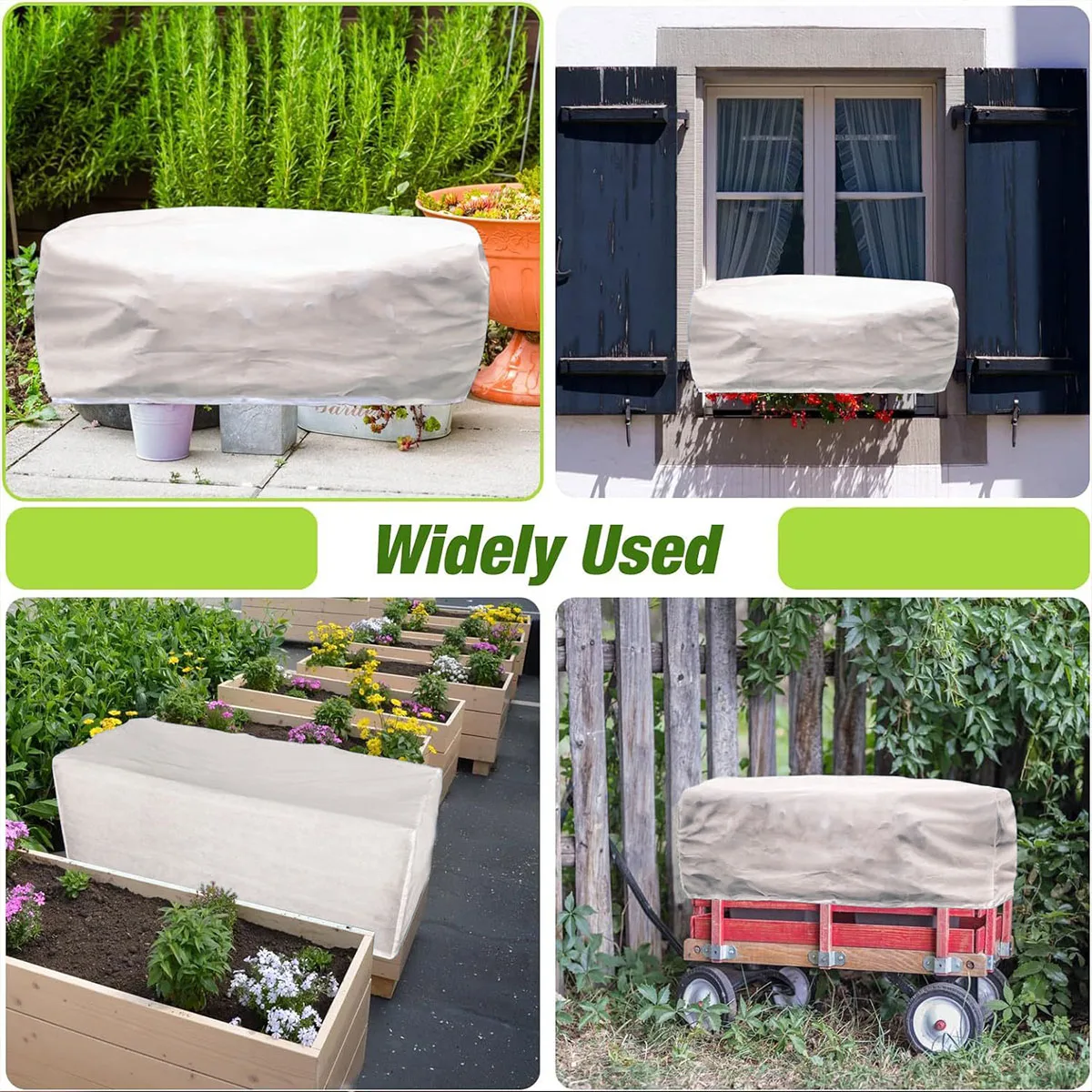 1pc capa de proteção de plantas de inverno-cama de flores quadrada & guarda de congelamento de vegetais com bainha elástica, material pp durável para jardim