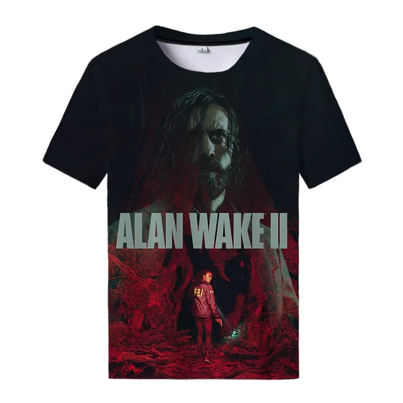 Alan Wake 2 T-shirt męski z nadrukiem 3D kobiety z okrągłym dekoltem Tshirt moda z krótkim rękawem fani gier T shirt odzież Unisex