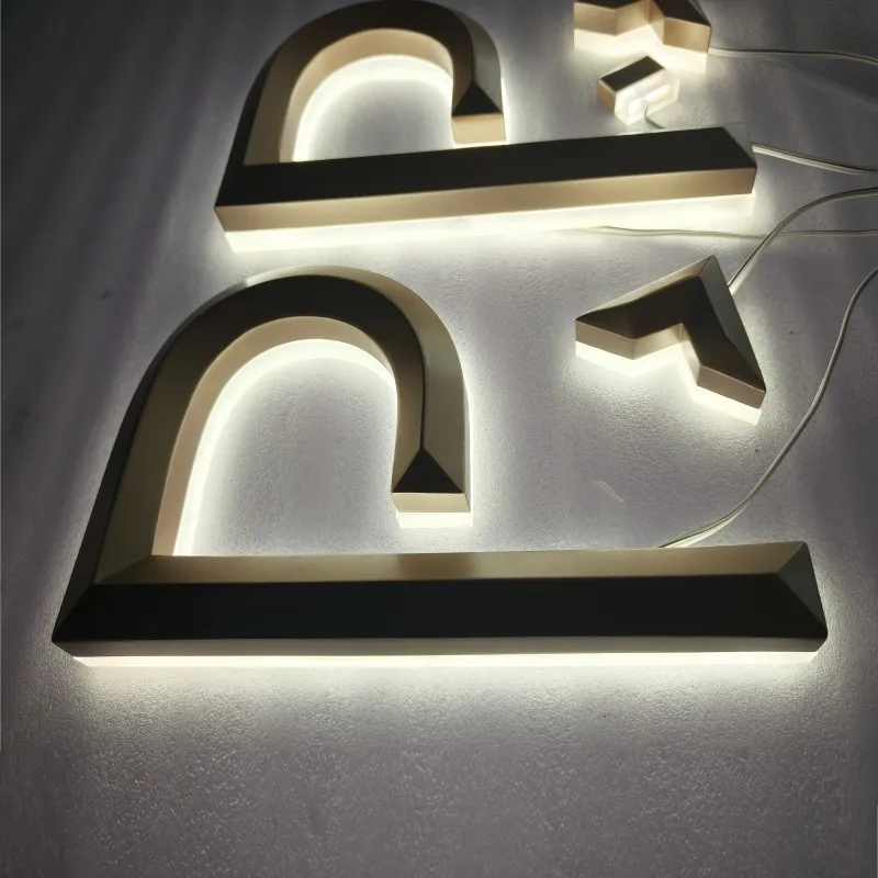 Logotipo retroiluminado 3d personalizado ao ar livre, sinal de negócios, sinalização de negócios iluminada, logotipo de parede personalizado, sinal led de lobby de escritório de recepção