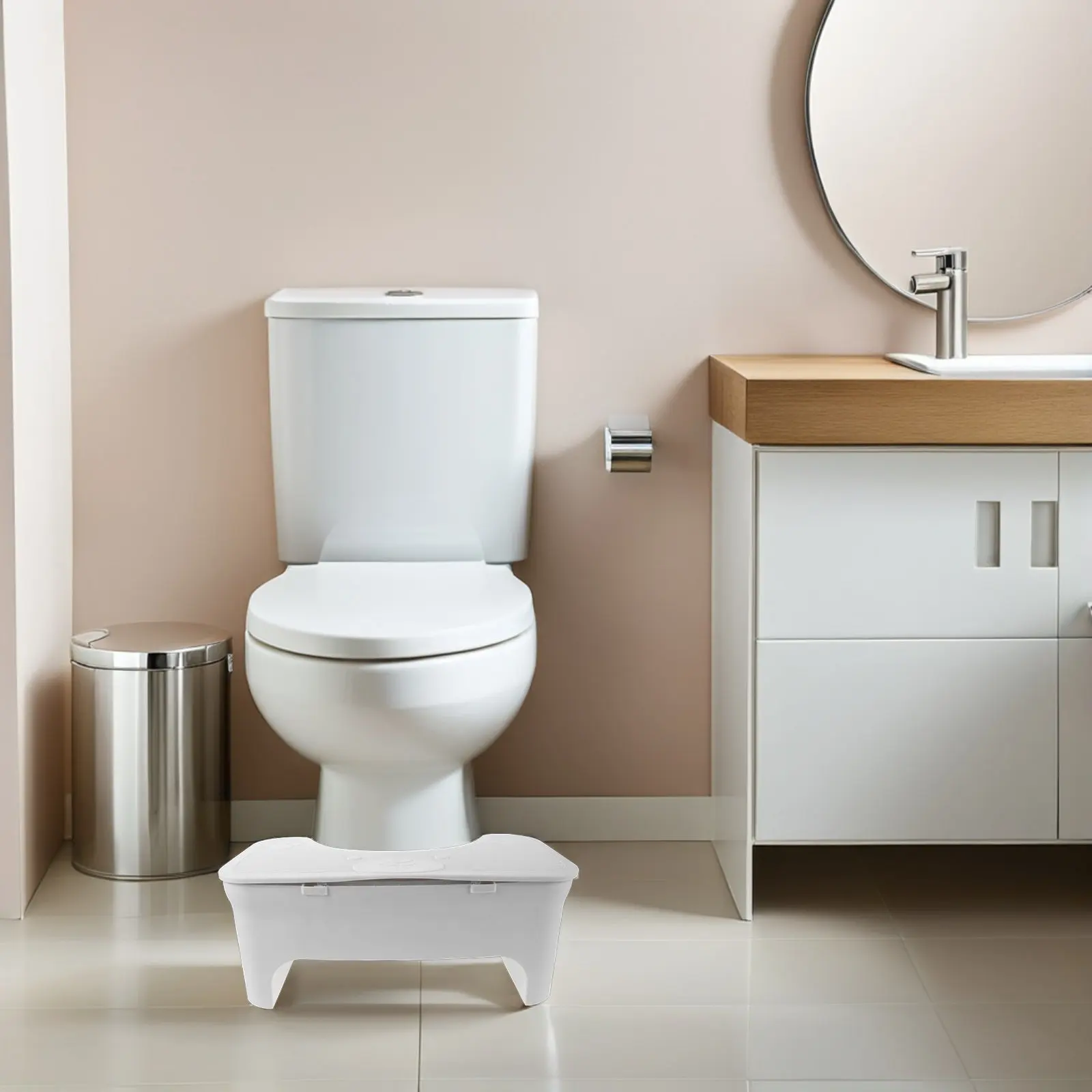 Thickened Bathroom Squatting Foot Stool Non Slip Toilet Step Stool Portable Stable Bathroom Footrest for Toilet Aid Home Travel