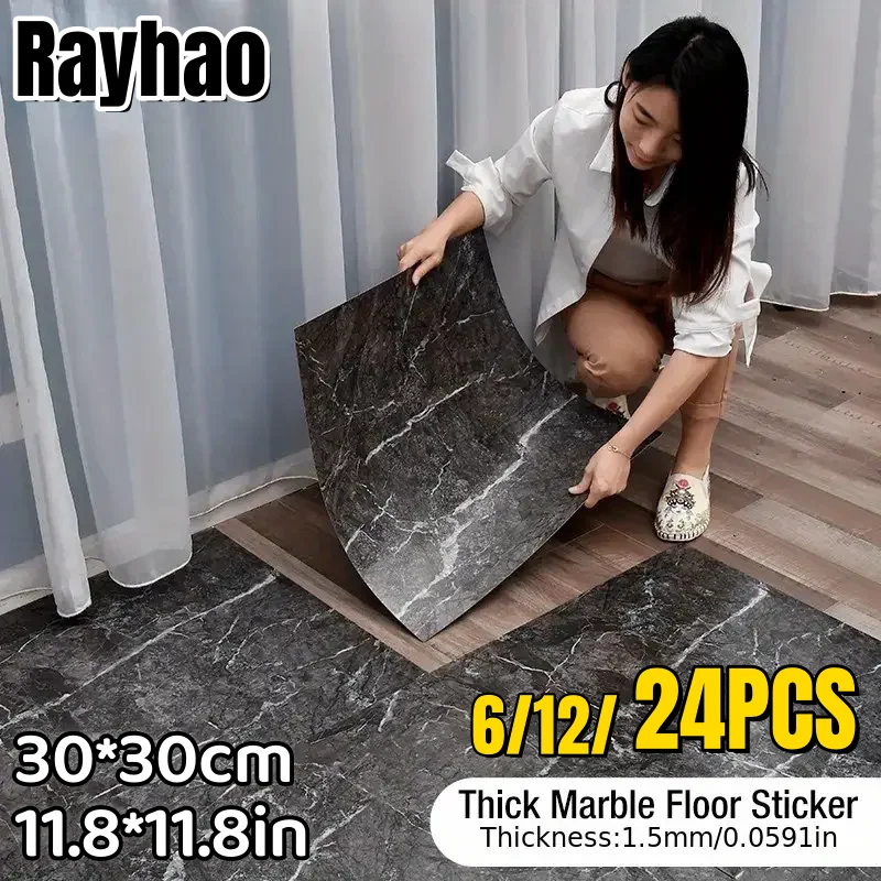 

Durable Vinyl Floor Stickers Wall Stickers Marble Pattern Self-Adhesive Flooring Stickers for Living Room Bedroom Office Kitchen
