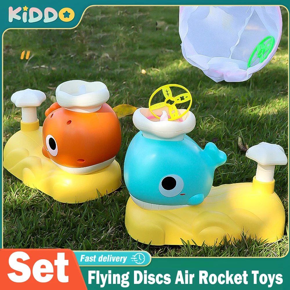 Air Rocket Launcher Toy Outdoor Soaring Rocket Flying Disc Flying Saucer Foot Launcher Kids Jump Sport Games Toys for Children