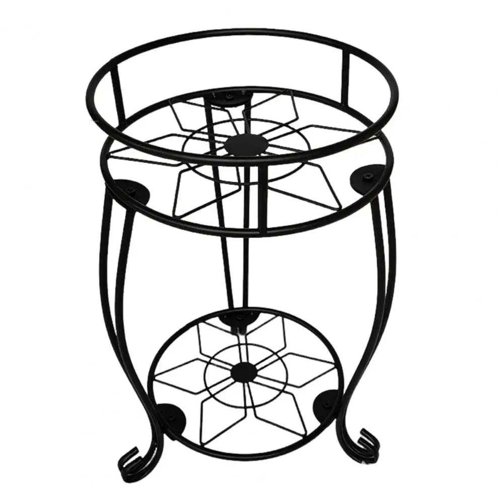 Durable Two-layer Plant Stand Sturdy 2-tier Floor Plant Holder High Stability Flower Pot Stand Shelf for Elegant Display