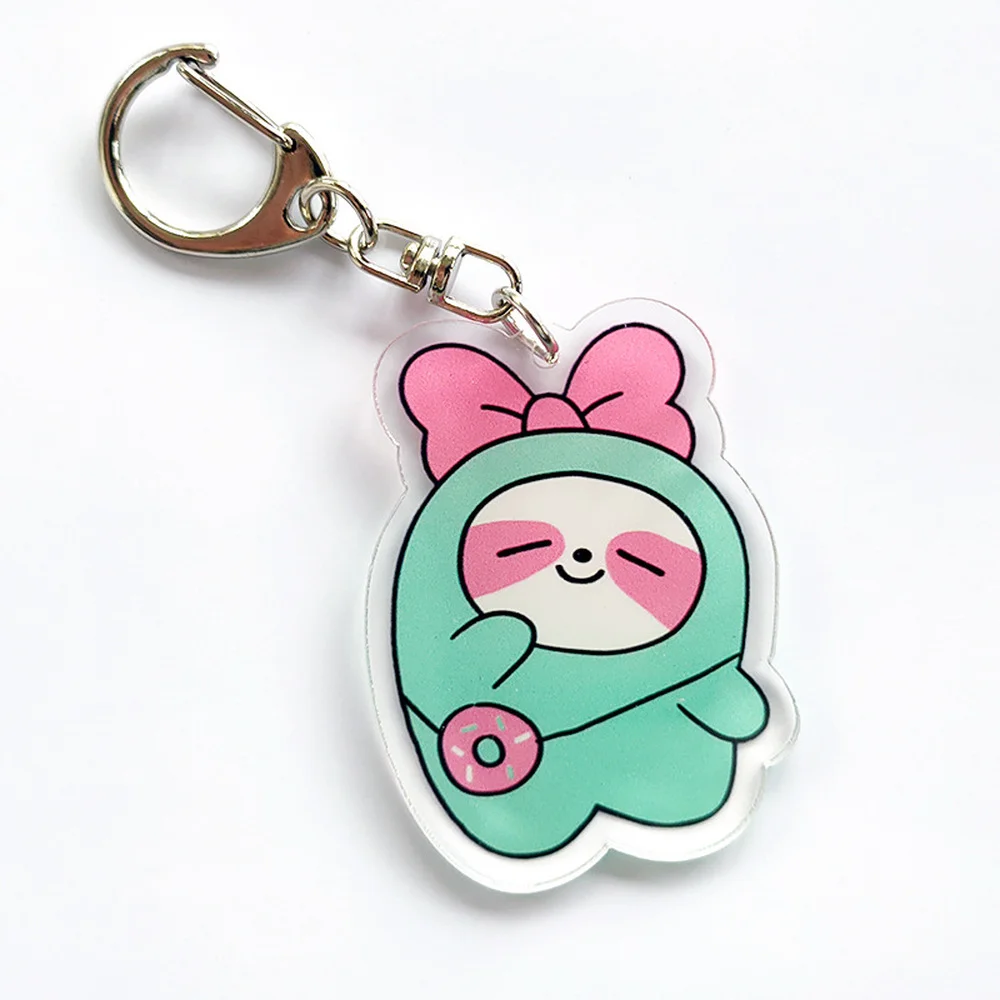 KPOP ITZY Keychain WDZY Doll Key Ring Two-Piece Transparent Acrylic Cartoon Pendant Keyring YUNA YEJI RyuJin LIA Fans Collection