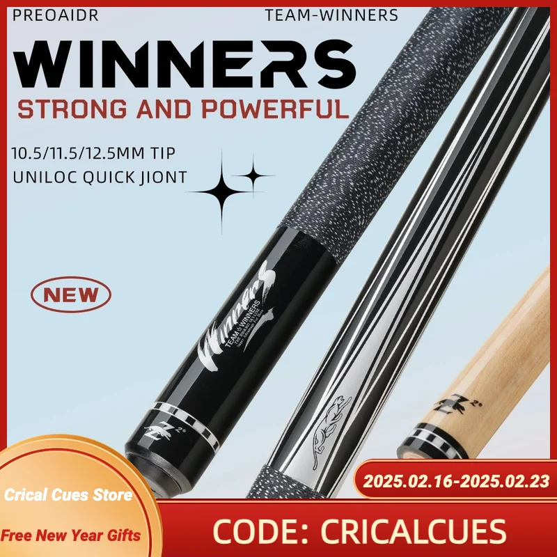 PREOAIDR-Bilhar Cue Stick Technology Kit, 3142, Winners Series, 10.5mm, 11.5mm Tip, Maple Shaft, Quick Joint Play, Novo