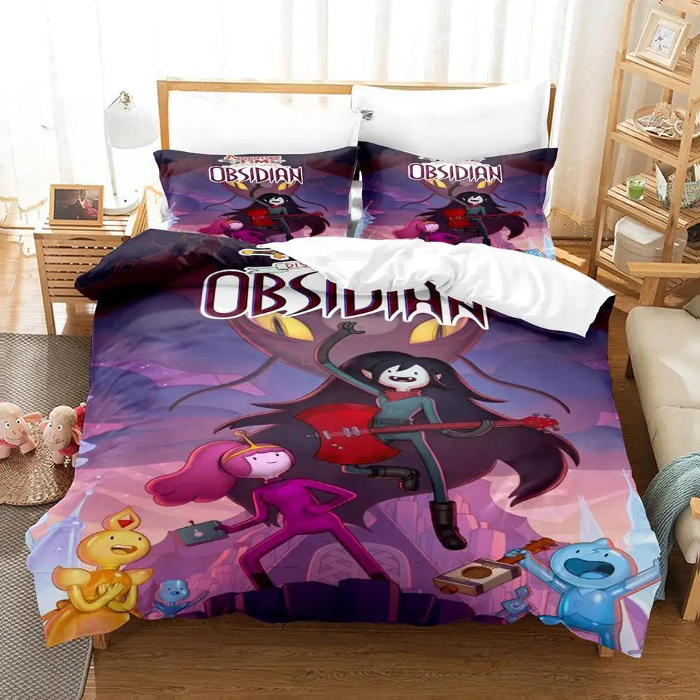 New Anime Adventure Time Bedding Set Duvet Cover Comforter Bed Set Quilt Cover Pillowcase King Queen Twin Size Boys Girl Adult