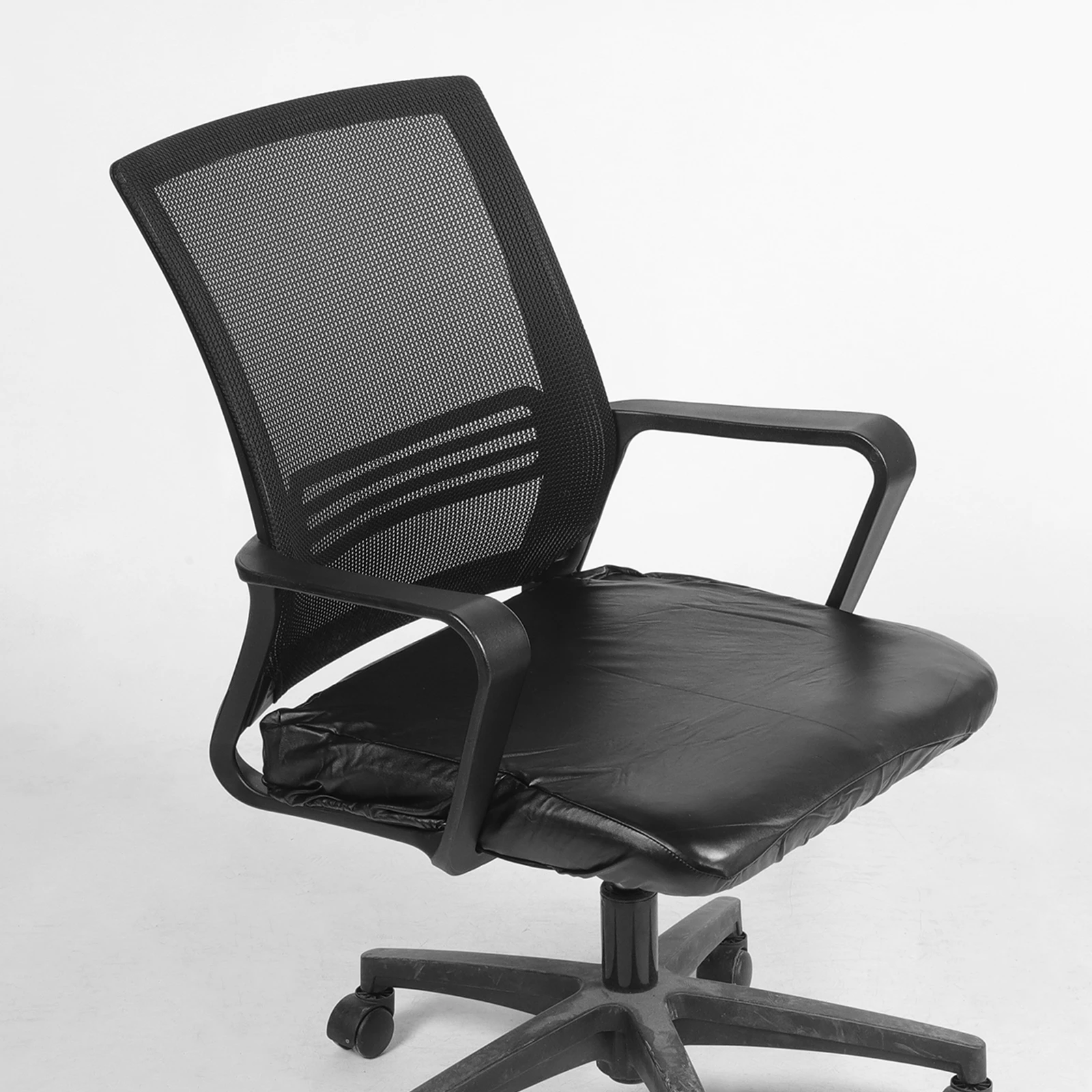 

Waterproof Chair Covers Black PU Office Desk Gaming Seat Stretchy Removable Protector Anti Oil Stain Home Chairs for Office