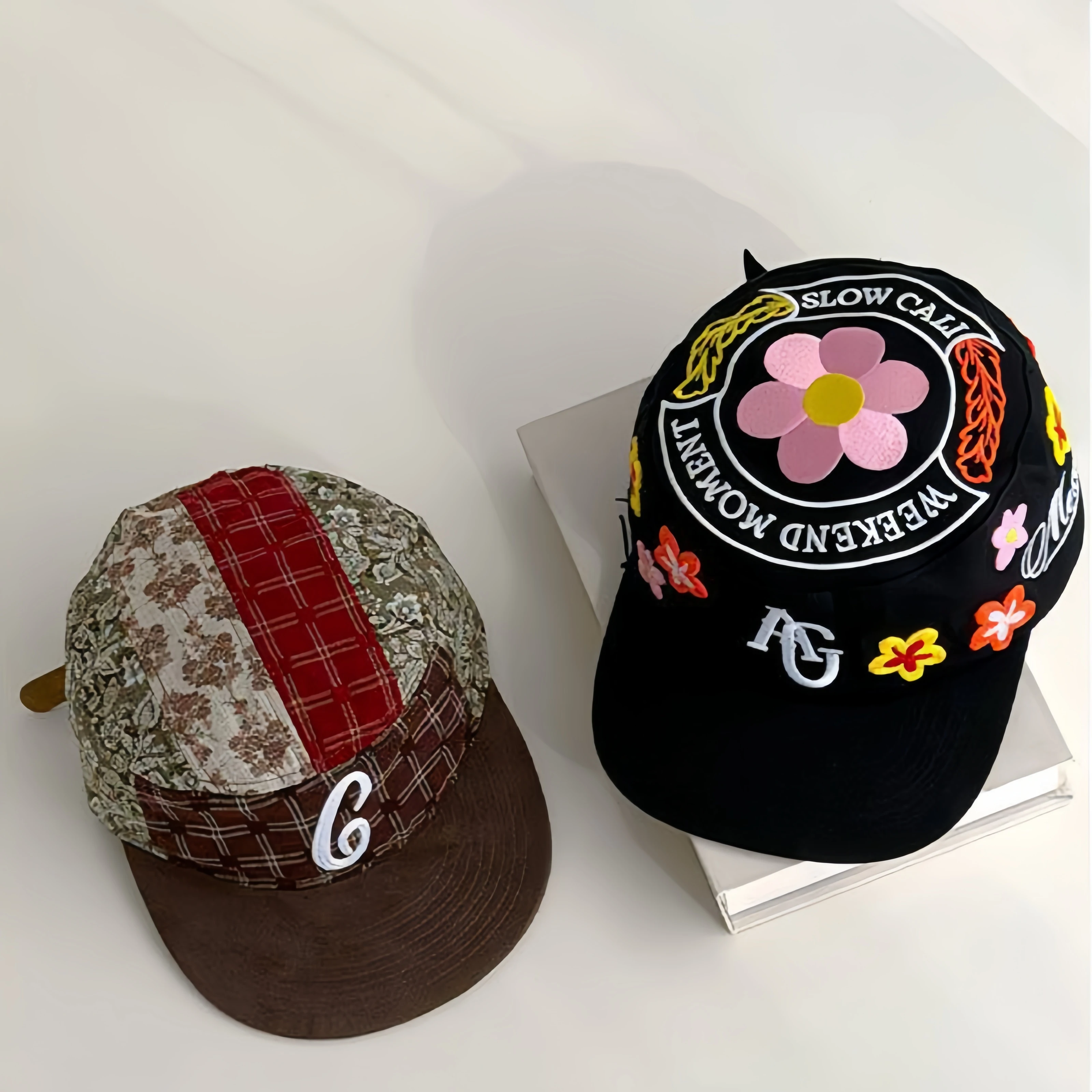 Casquette de baseball Y2K Street à broderie florale épaisse, casquette plate pour femme et homme, casquette de baseball à visière plate