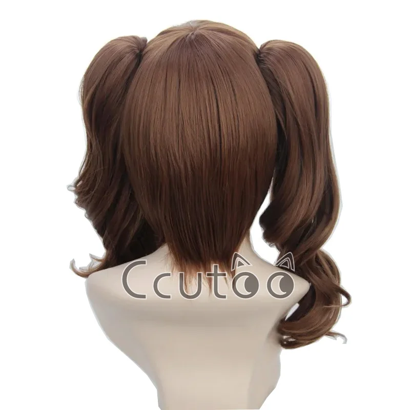 ديان تأثيري الباروكات البني مشبك مزدوج قابل للإزالة ذيل الحصان مقاومة للحرارة شعر مستعار اصطناعي + غطاء شعر مستعار