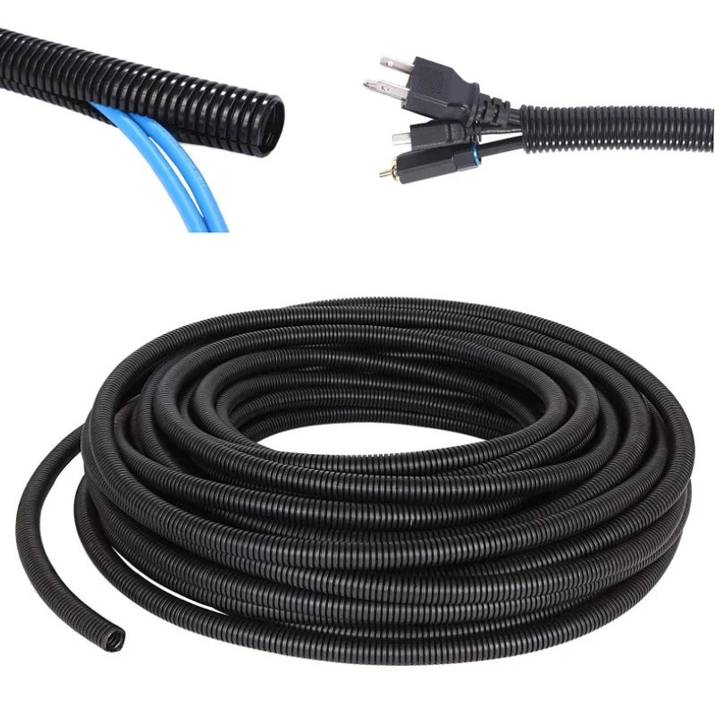 3/6M Heat Resistant Corrugated Conduit 7-28mm, Flexible Car Wire Protection Tube, Insulated Cable Sleeve for Harness