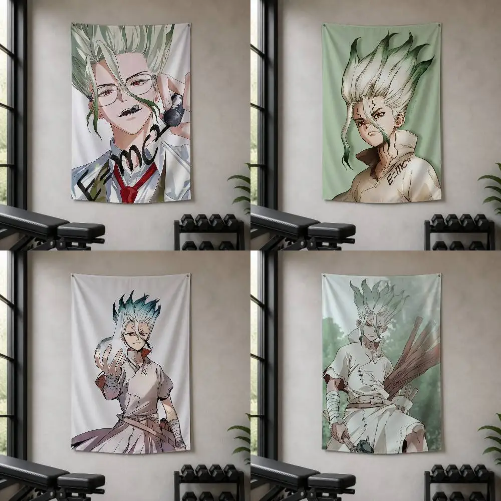 Anime Dr. Stone 4 Senku Ishigami  Decorative Art Flag Banner for Picnic Camping Party and Home Decor