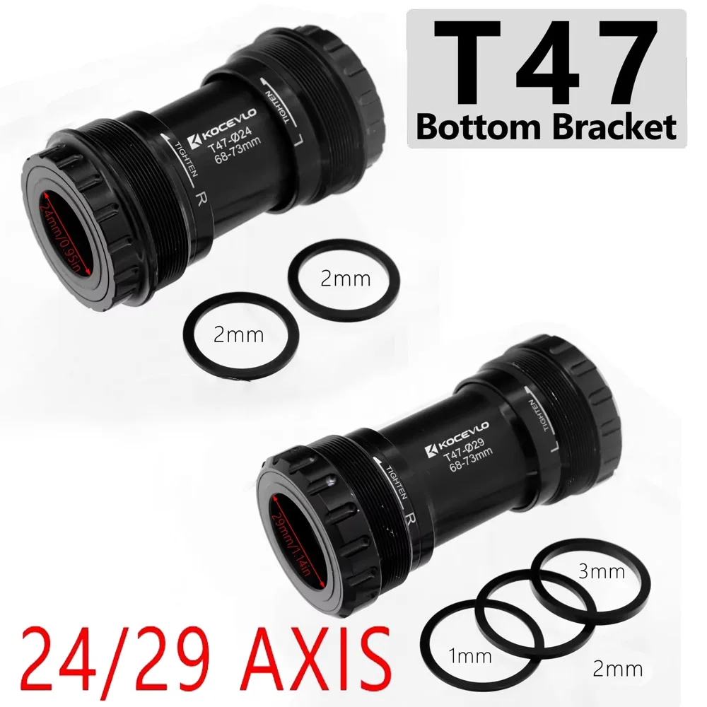 1Pcs T47 Threaded DUB Bottom Bracket Inner Diameter 47mm Width 68-86.5MM Aluminum Bearing For 24MM /28.99 Cranksets Axis