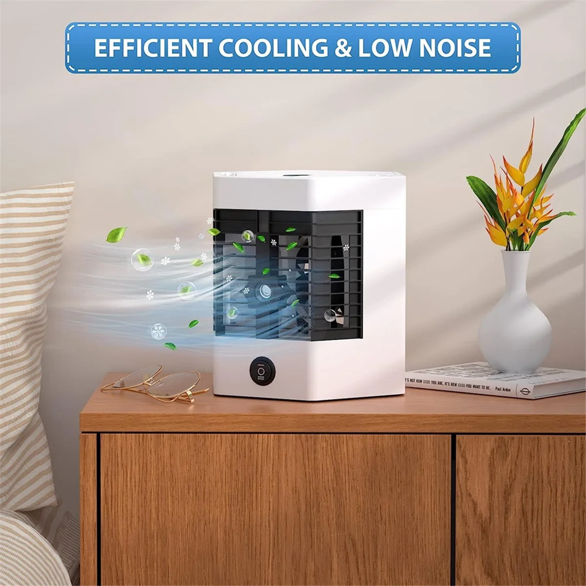 Mini aire acondicionado portátil, muy adecuado para habitaciones pequeñas, enfriador de aire silencioso, mini ventilador portátil, humidificador