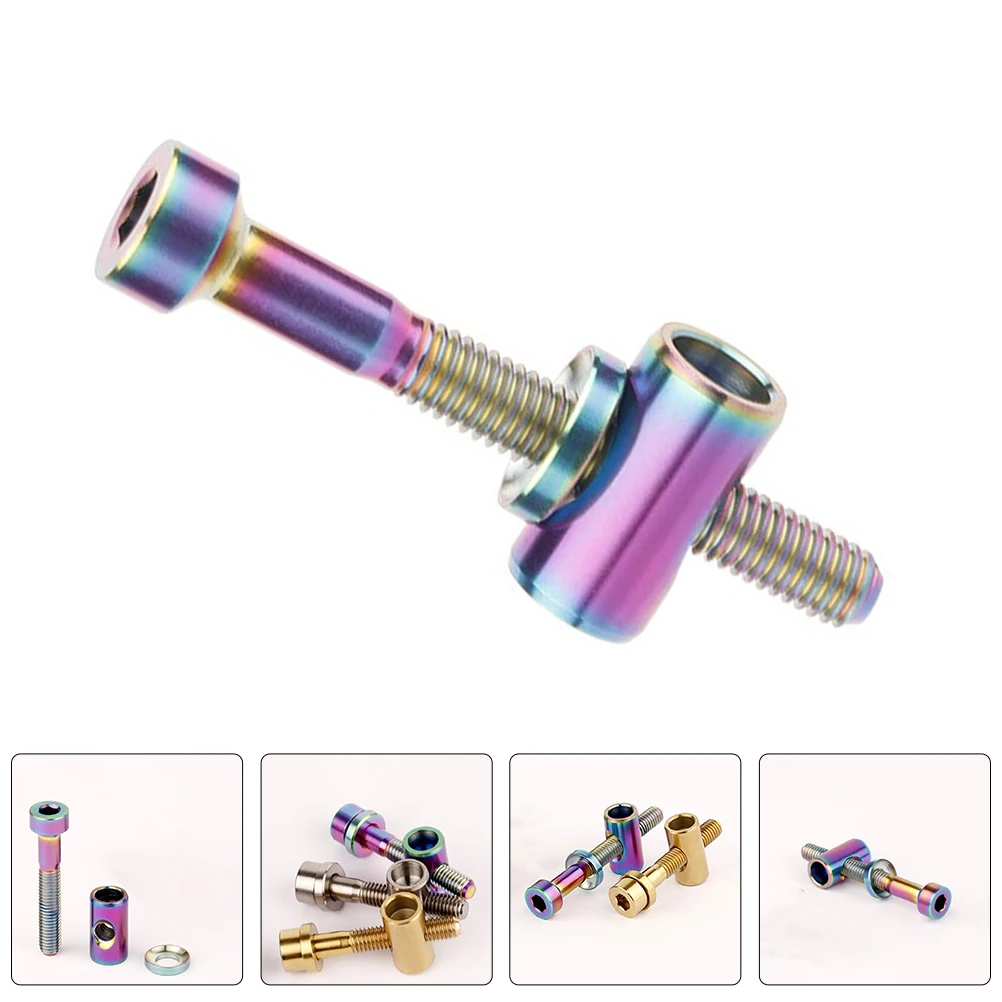 

Titanium Alloy Bike Seatpost Screw Seat Post Bolt Washer Nut Durable Lightweight Replacement Parts Bicycle Repairing Accessories