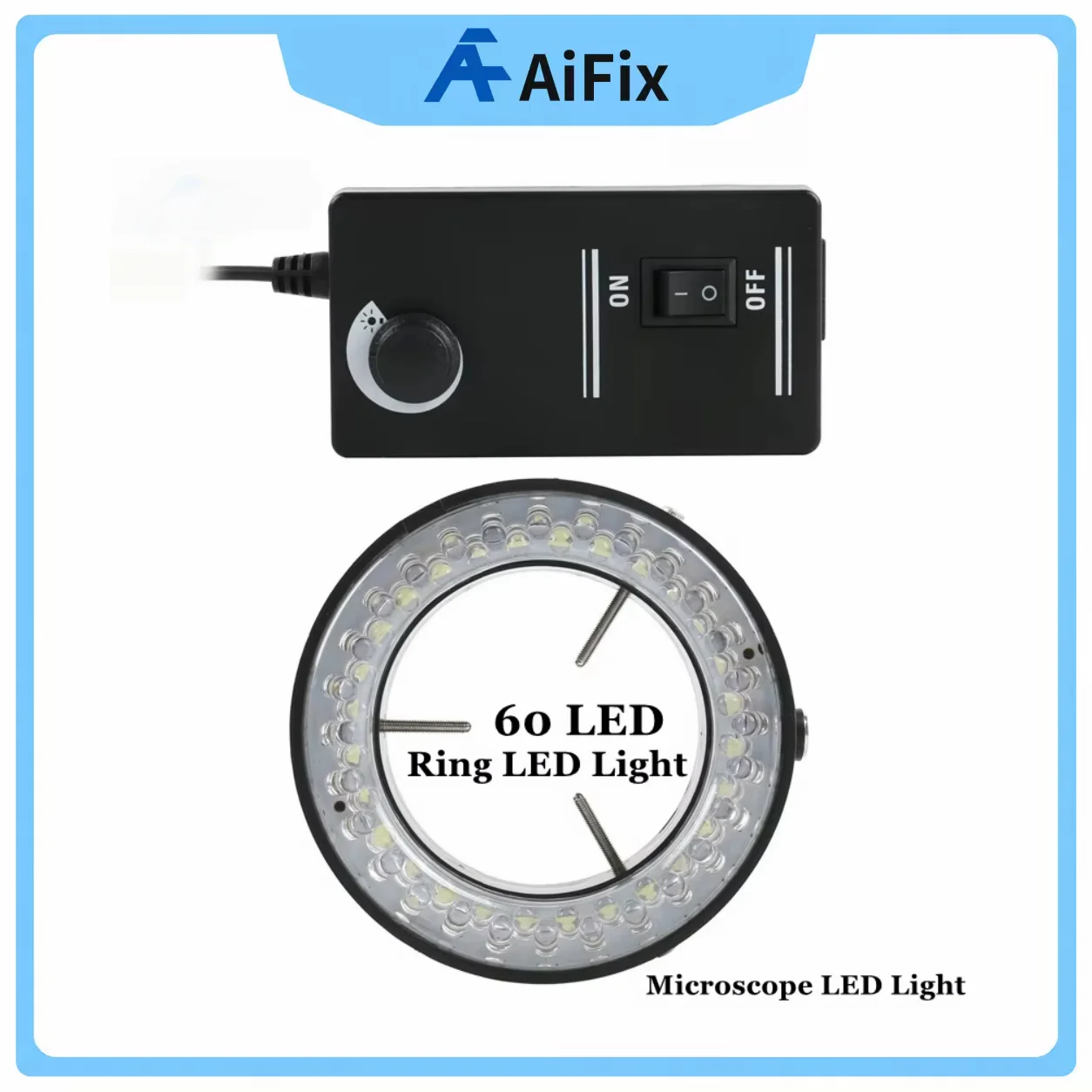 Adjustable 60 Lamps Microscope Ring LED Light Easy Control Microscope Illumination 60mm Diameter