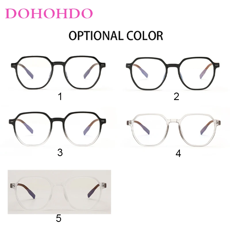 DOHOHDO Square Men Blue Light Blcoking Glasses Women's Fashion Rivet Wooden Eyeglasses Flat Mirror Frame Optical Eyewear UV400