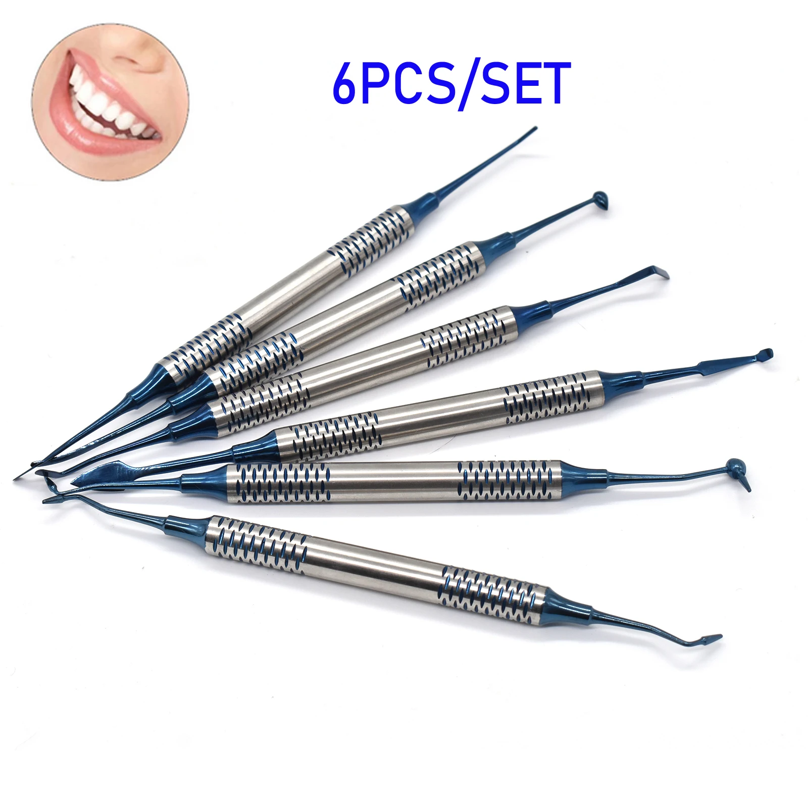 

6 Pcs Dental Resin Filler Aesthetic Restoration Kit Fit for Lm Resin Knife Plastic Dresser with Silicone Handle Dentis Tool Kit