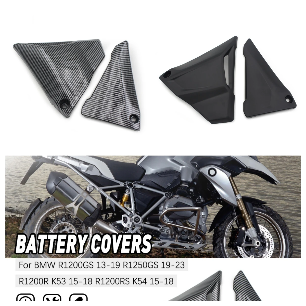 

For BMW R1200GS 2013-2019 ADV Battery Cover,Lower Skid Plate 46638523155 46638523156