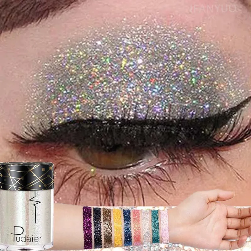 Sombra de ojos monocromática de 36 colores, lentejuelas brillantes, brillo facial y corporal, sombra de ojos nacarada fácil de colorear, maquillaje para Festival