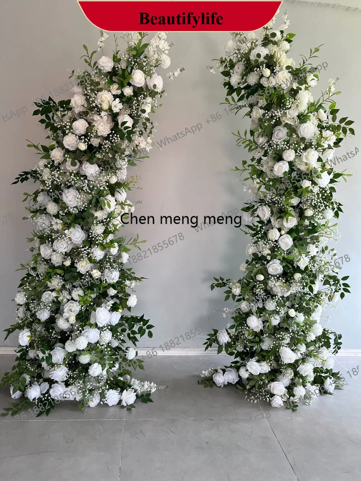 

z183 Artificial Green Plants Rose Horn Flower Arrangement Outdoor Proposal Arrangement Wedding Arch Decoration Flower Arrangemen