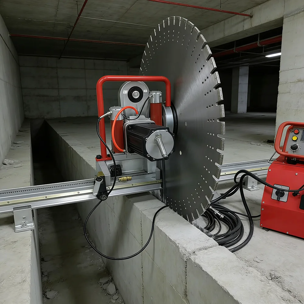 Diamond Blade Wall Saw Machine for Concrete Cutting with Low Vibration Design for Precision Work