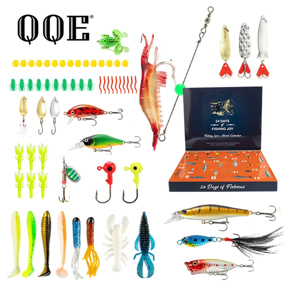QQE Hot-selling Complete Fishing Accessories Kit with Baits and Hooks Portable Travel Set for Freshwater & Saltwater Fishing