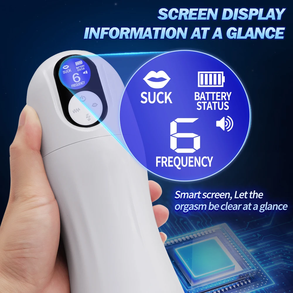 5 frequency Powerful Automatic Sucking Masturbator for Men Blowjob Cup with LED Display Heat Male Masturbator for Adult Sex Toys