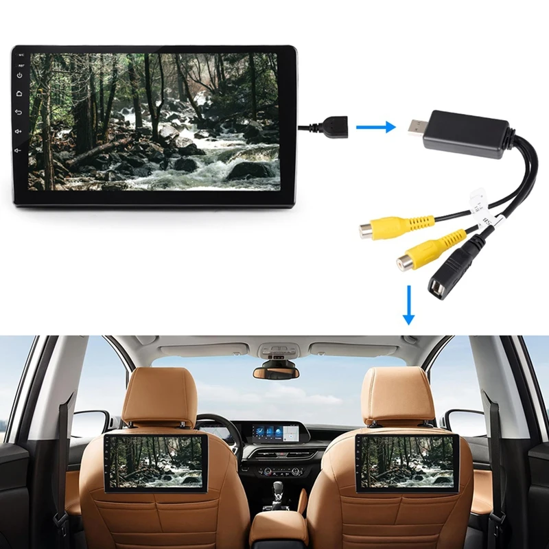 For Android System USB Interface To RCA Video Out Adapter Car Radio Multimedia Player Video AV Output