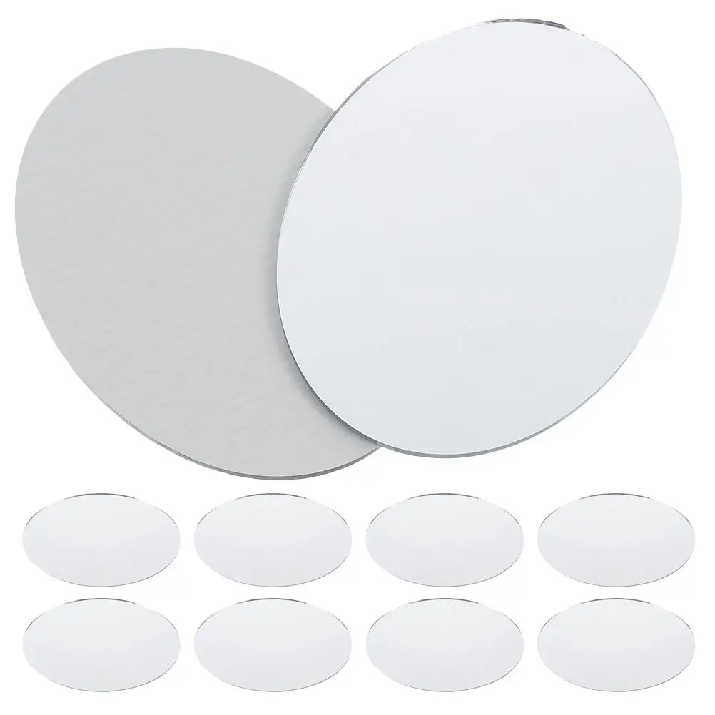 10Pcs Oval Glass Mirror Lenses Durable Lightweight for Travel Crafts Decor Small Glass Mirror Small Mirrors Craft Mirrors