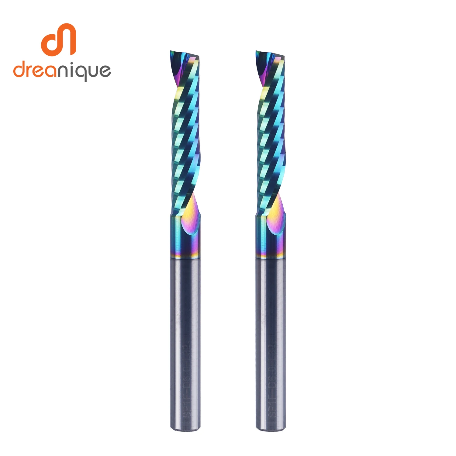 

Фреза спиральная однозубая Dreanique, 2 шт./компл., с DLC-покрытием, твердосплавная, для гравировки, 3,175 мм, для фрезерования алюминия