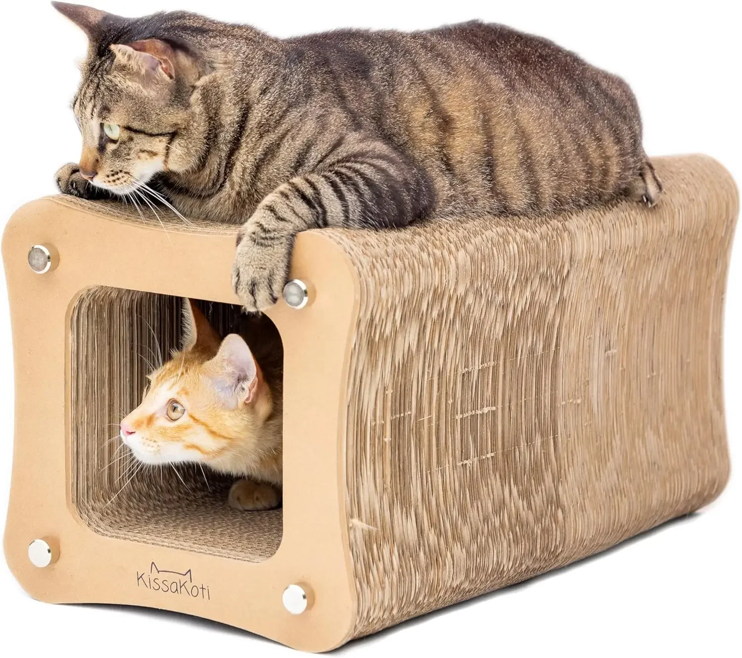 Refillable Jumbo Cat Scratcher, Stylish and Practical, Easy to Assemble, Made of Recycled Corrugated Cardboard, Protects