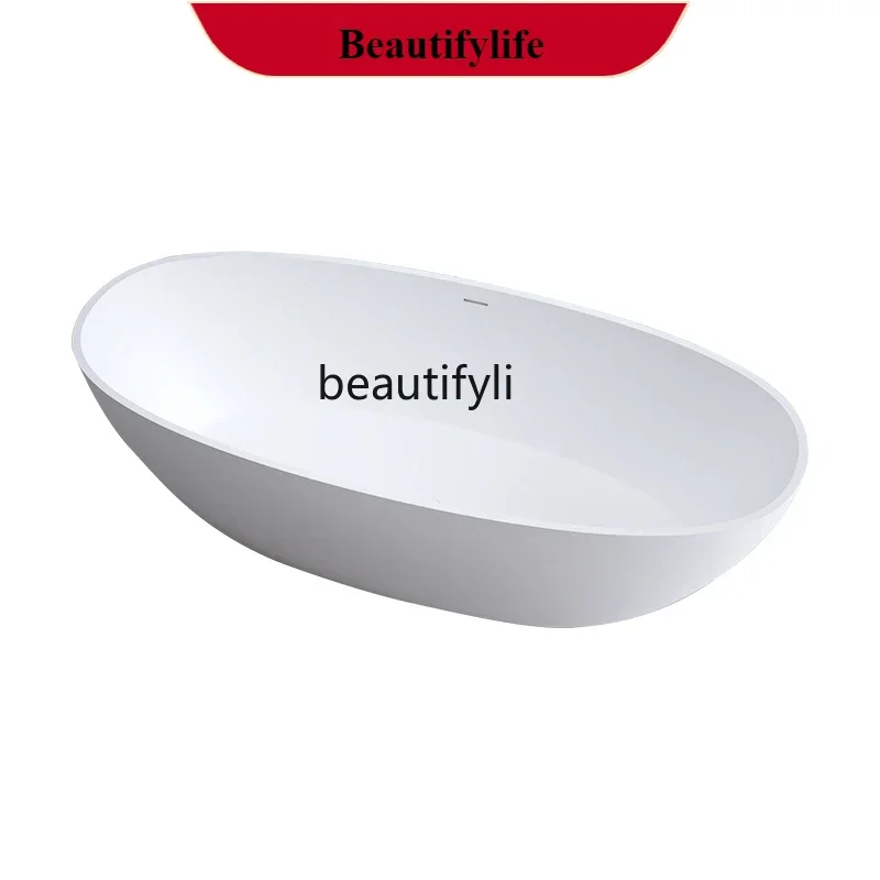 

F18 Artificial stone bathtub Small household integrated double hotel B & B Oval adult bathtub