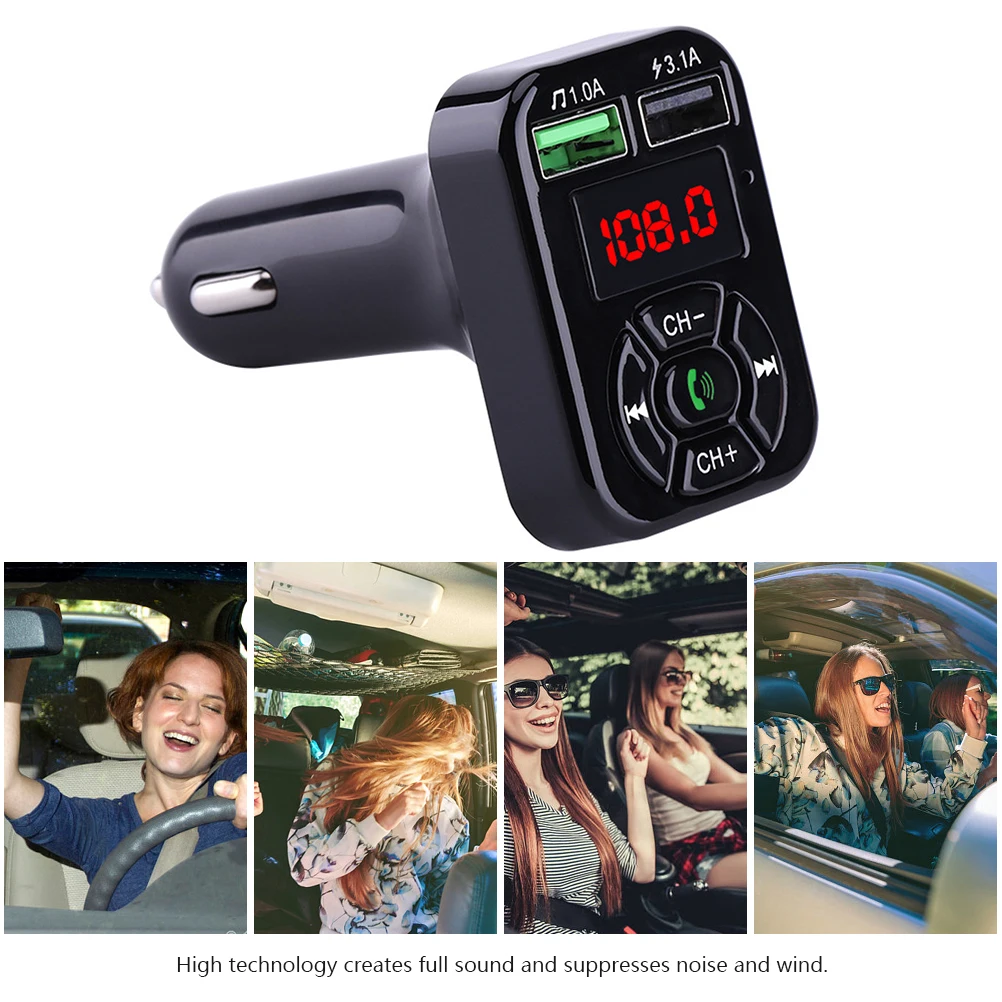 

Car Mp3 Player Wireless Radio Adapter Transmitter Hand-Free Calling Assistant USB MP3 Music Player Portable Card Slot Fast