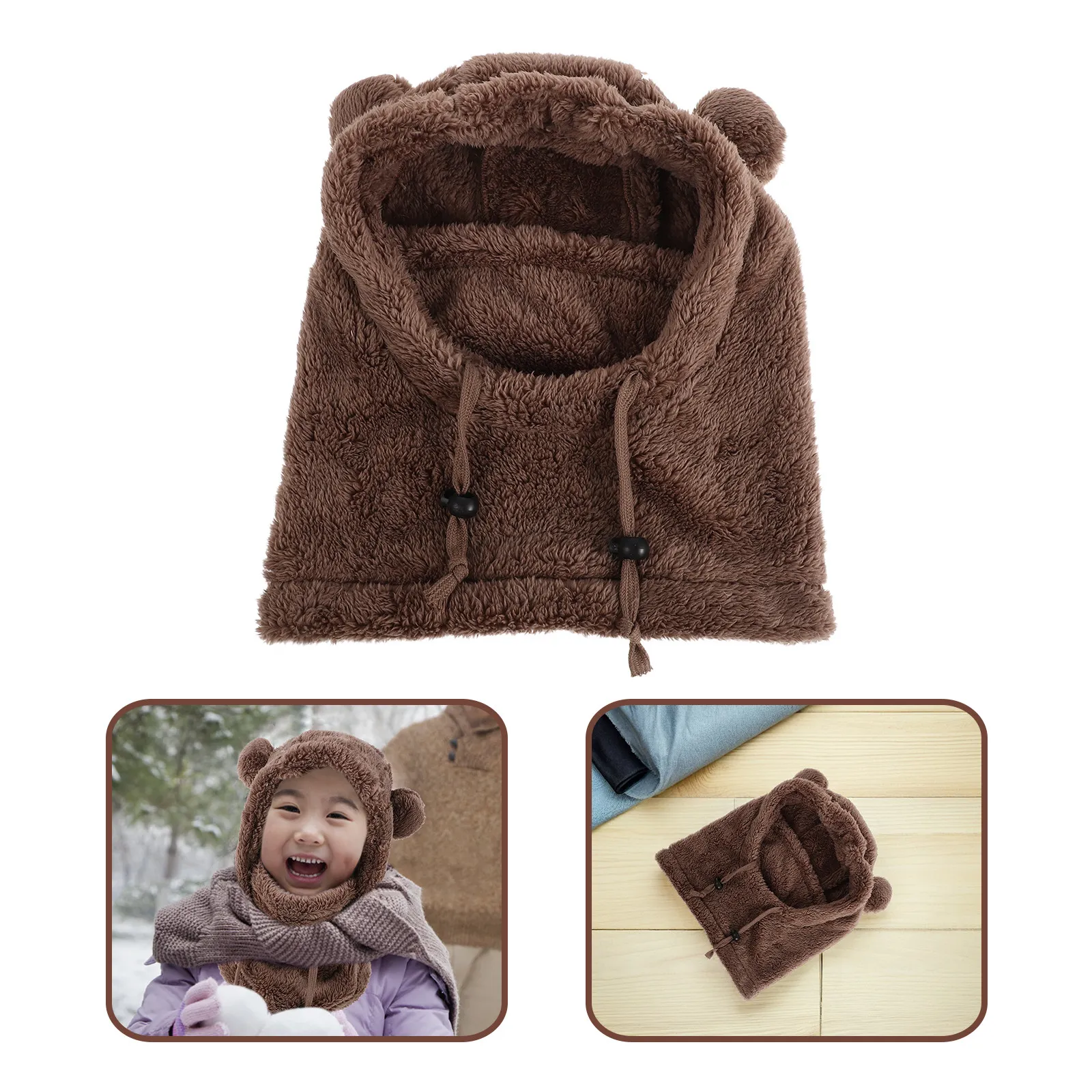 Girls Balaclava Winter Hat Fleece Neck Warmer for Kids Outdoor Protection Against Wind Cold Ear Coverage Soft Non-Irritating