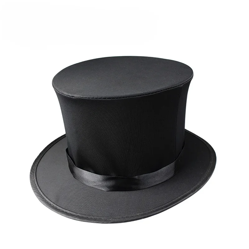 Folding Top Hat Spring Magic Tricks ( Black & Playing Card Pattern )Appearing/Vanishing Objects Hat Stage Accessories Gimmick